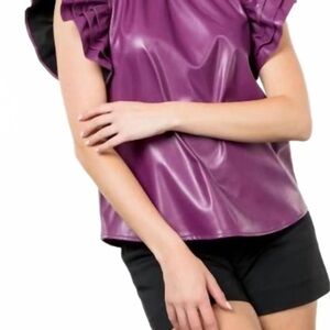 THML Plum Ruffled Blouse